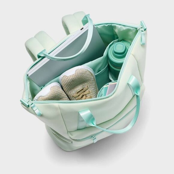 Open Box - All In Motion - Faux Neoprene Tote Backpack - All in Mo Green - Picture 3 of 4